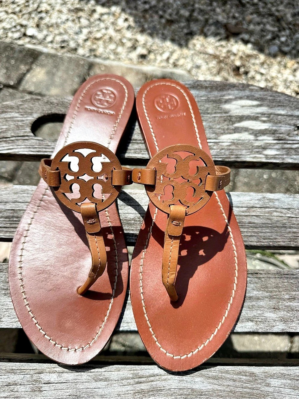 Tory Burch Miller Leather Sandal Brown